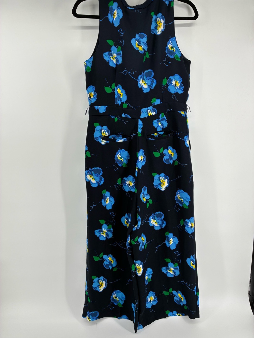 Banana Republic Navy Floral Sleeveless Wide-Leg Jumpsuit - Picture 9 of 15